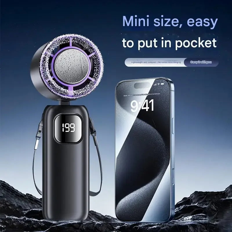 Portable Turbo Cooling Fan , Handheld & Rechargeable