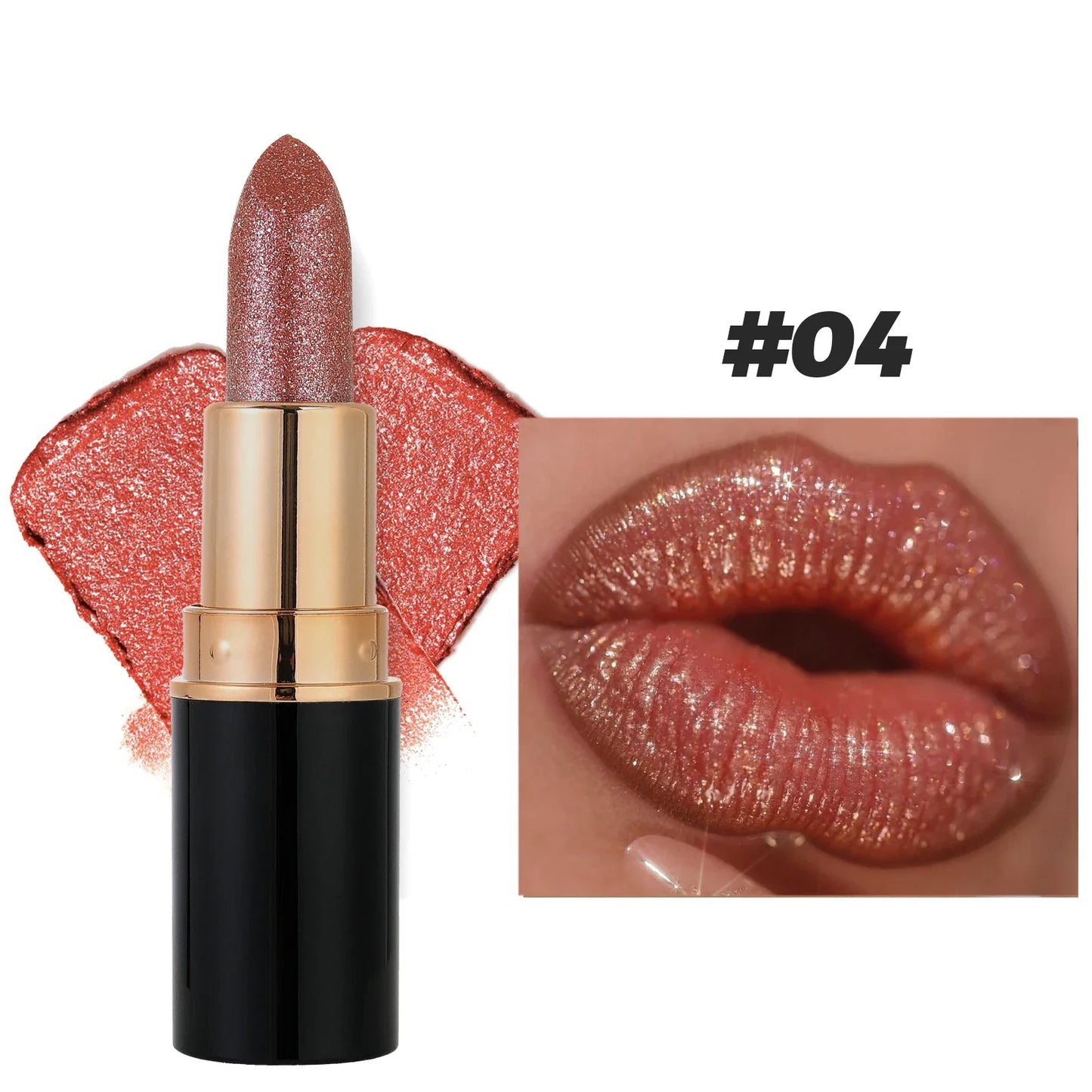 Glitter Diamond Lipstick - Waterproof & Long Lasting