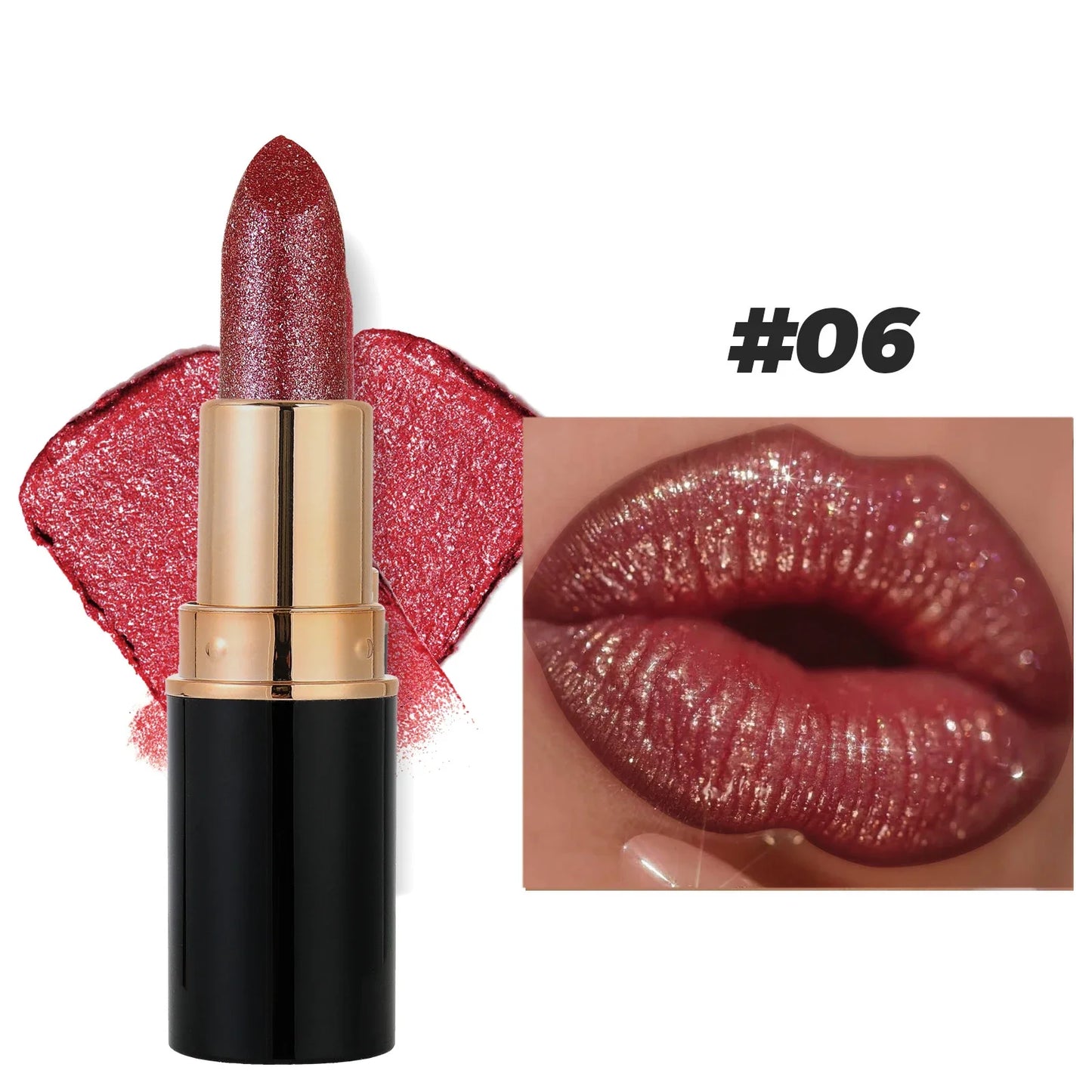 Glitter Diamond Lipstick - Waterproof & Long Lasting