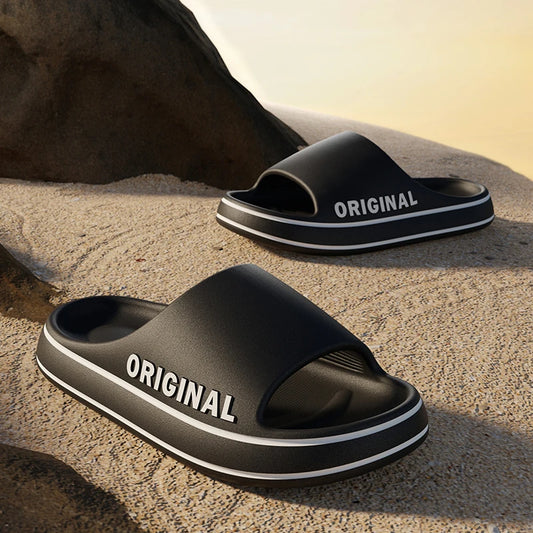 Feslishoet Women & Men Letter Slides – Anti-Slip Summer Sandals
